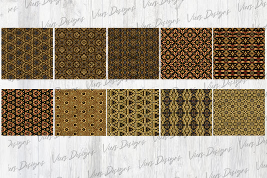 Black & Gold Aztec Digital Paper Pack