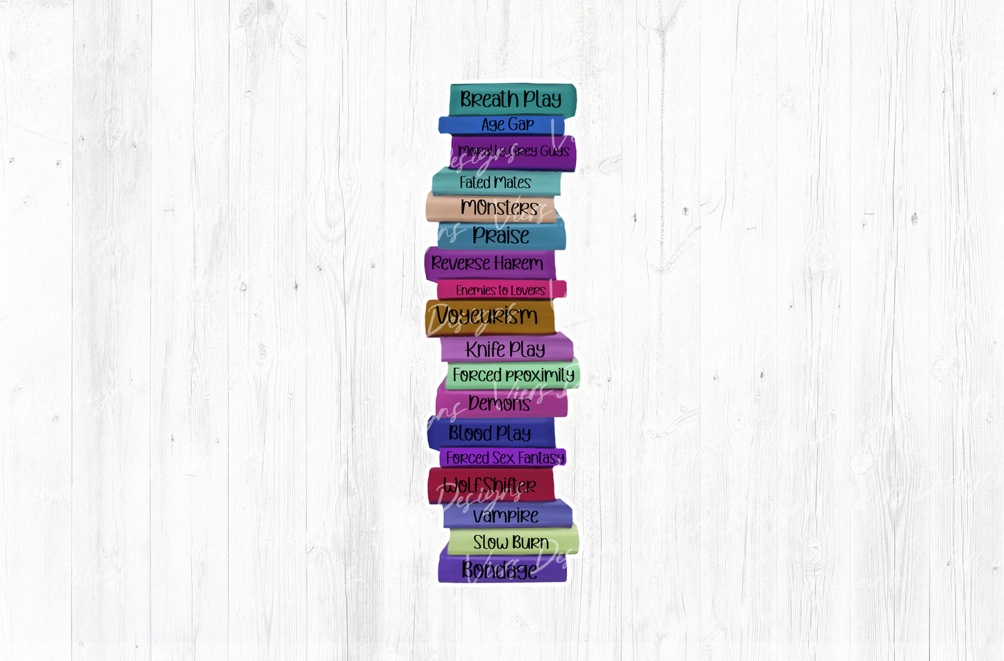 Dark Romance Trope Stack Bookmark PNG