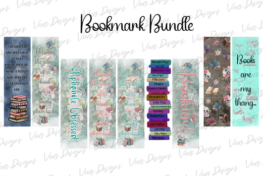 Adult Bookish Bookmark Bundle PNG — 9 Designs
