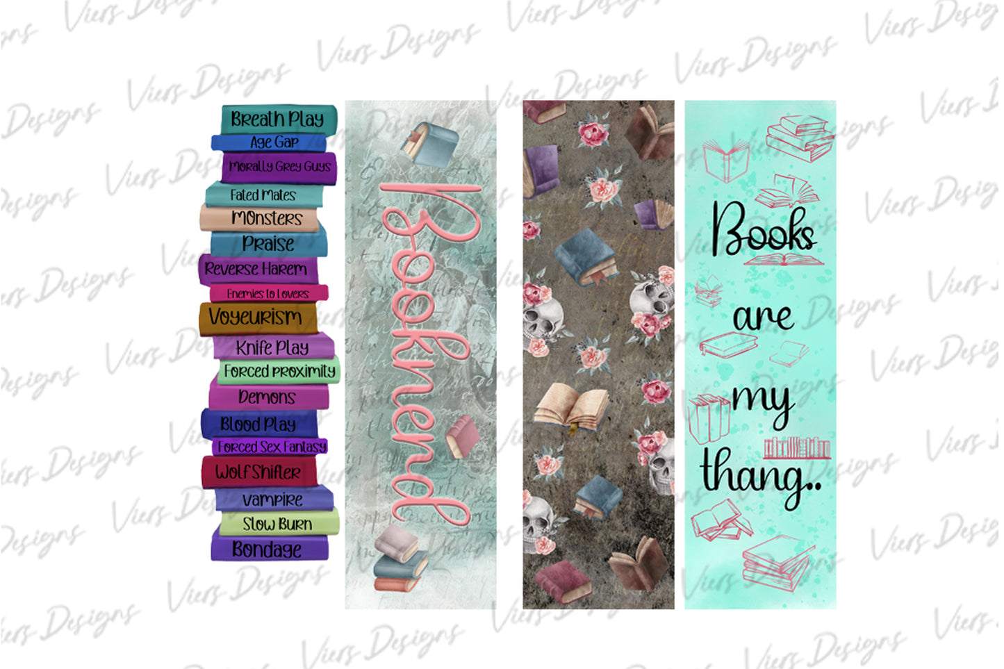 Adult Bookish Bookmark Bundle PNG — 9 Designs