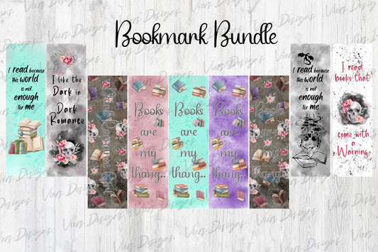Dark Romance Bookmark Bundle PNG — 9 Designs