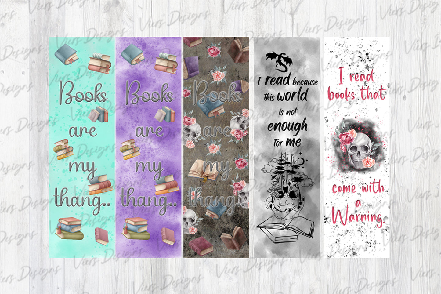 Dark Romance Bookmark Bundle PNG — 9 Designs