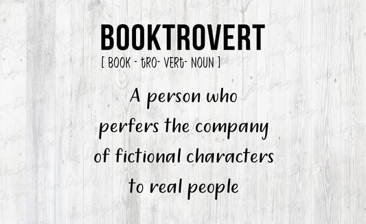 Booktrovert Definition PNG – Book Lover Design (Black Text)