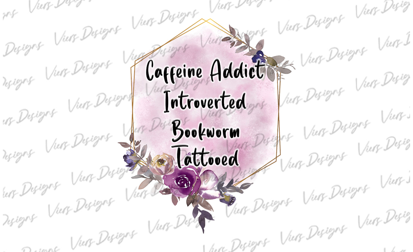 Caffeine Addict Introverted Bookworm Tattooed PNG – Book Lover Design