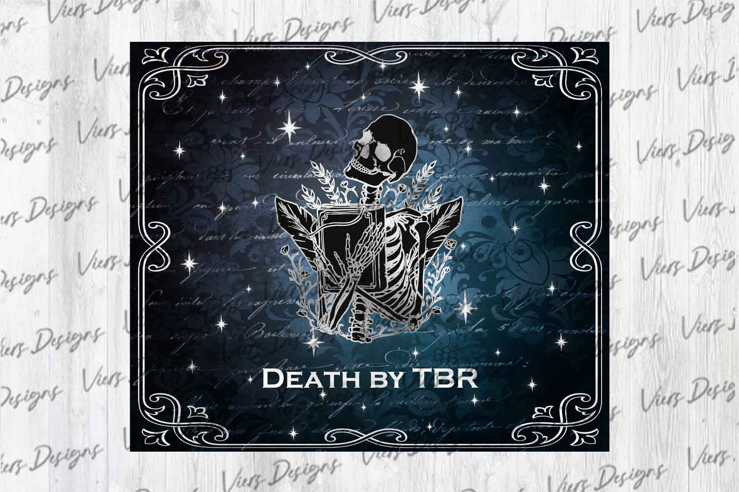 Death by TBR Tumbler Wrap PNG – Bookish Design (20oz & 30oz)