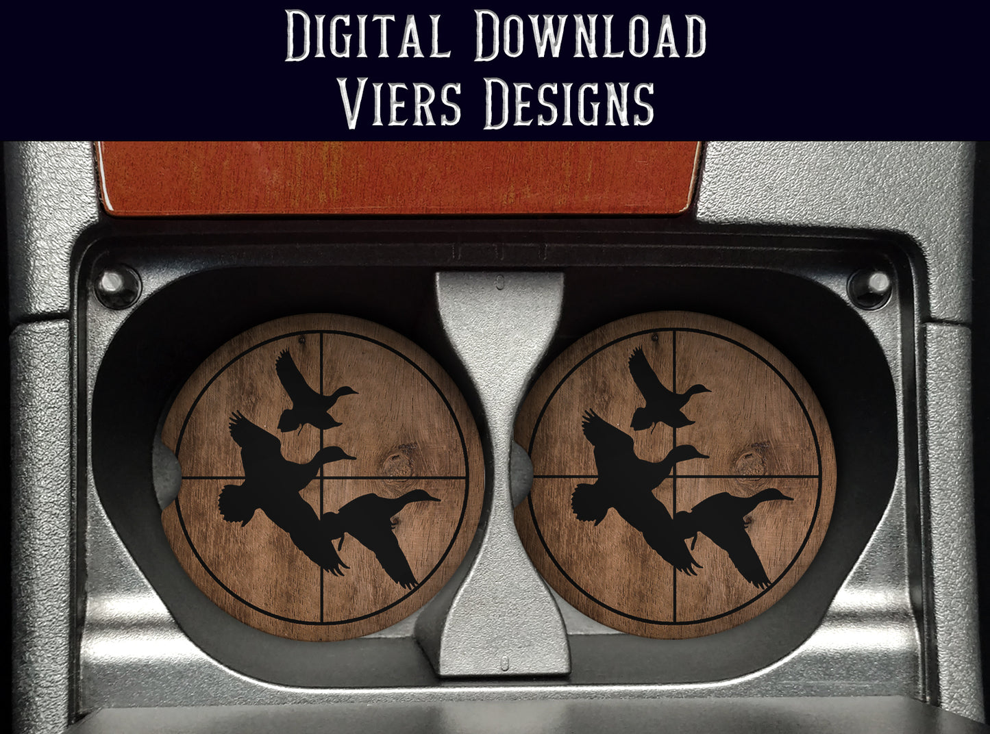 Duck Hunting Car Coaster PNG – Waterfowl Hunter Car Coaster Design