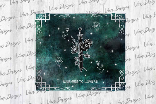 Enemies to Lovers Tumbler Wrap PNG – Romance Trope Design (20oz & 30oz)