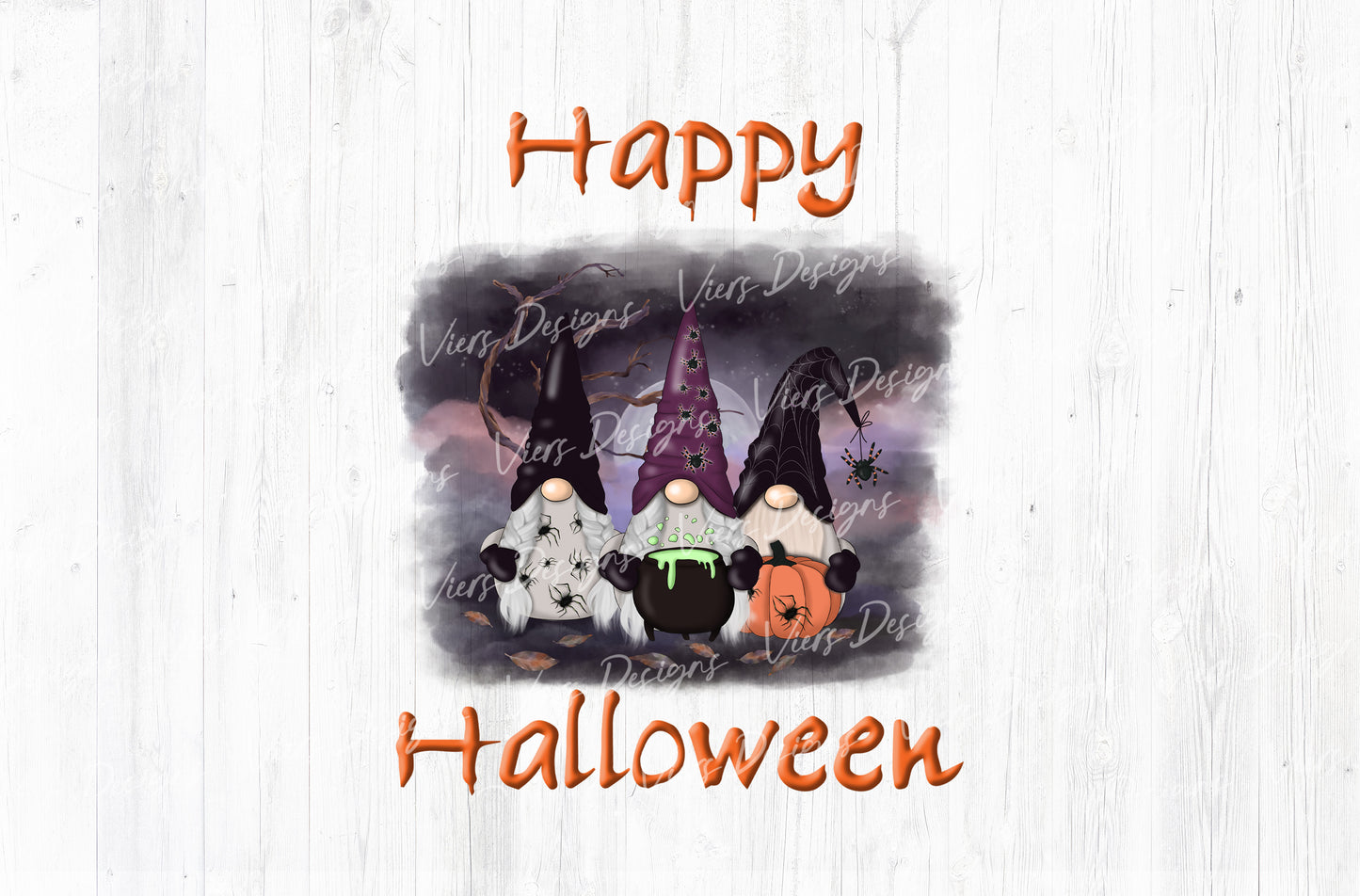 Happy Halloween Gnomes Sublimation PNG