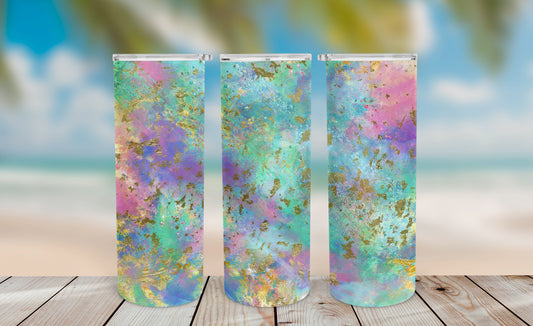 Opal Geode Tumbler Wrap Bundle PNG – 6 Iridescent 20oz Skinny Designs