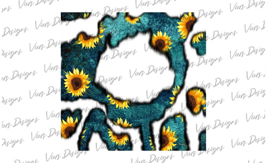 Sunflower Patina Tumbler Wrap – 20oz Skinny Add Your Name Design