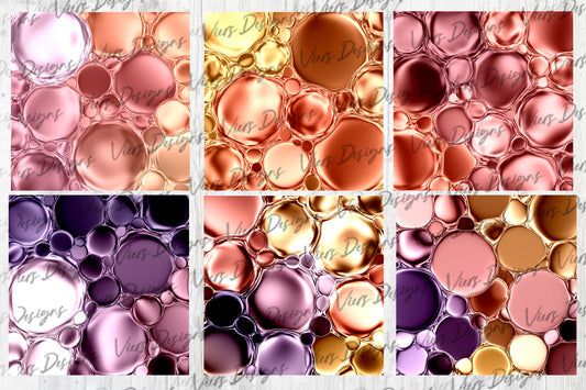 Sunset Water Drops Digital Paper