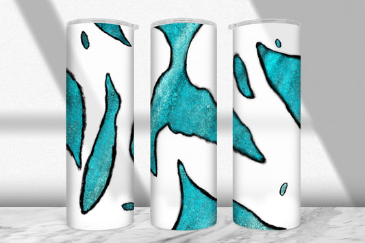 Teal Geode Crystal Tumbler Wrap PNG