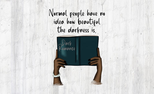 Dark Romance PNG – Beautiful Darkness Book Lover Design (Dark Skin Tone, No Background)