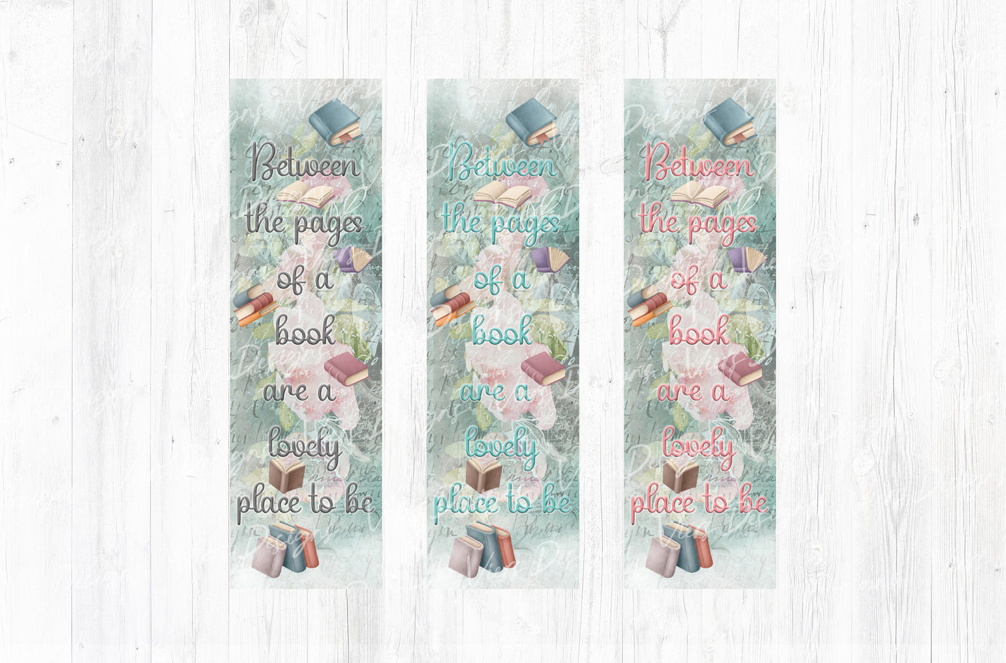 Between the Pages Bookmark Set PNG — 3 Colors