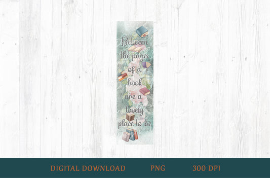 Between the Pages Bookmark PNG — Grey