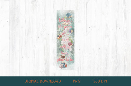 Between the Pages Bookmark PNG — Coral