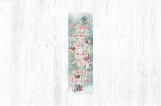 Between the Pages Bookmark PNG — Coral