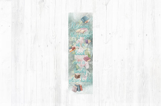 Between the Pages Bookmark PNG — Teal