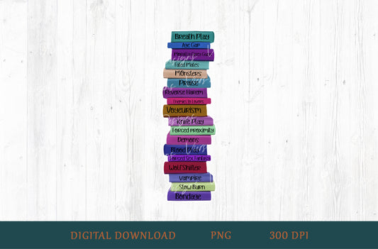 Dark Romance Trope Stack Bookmark PNG