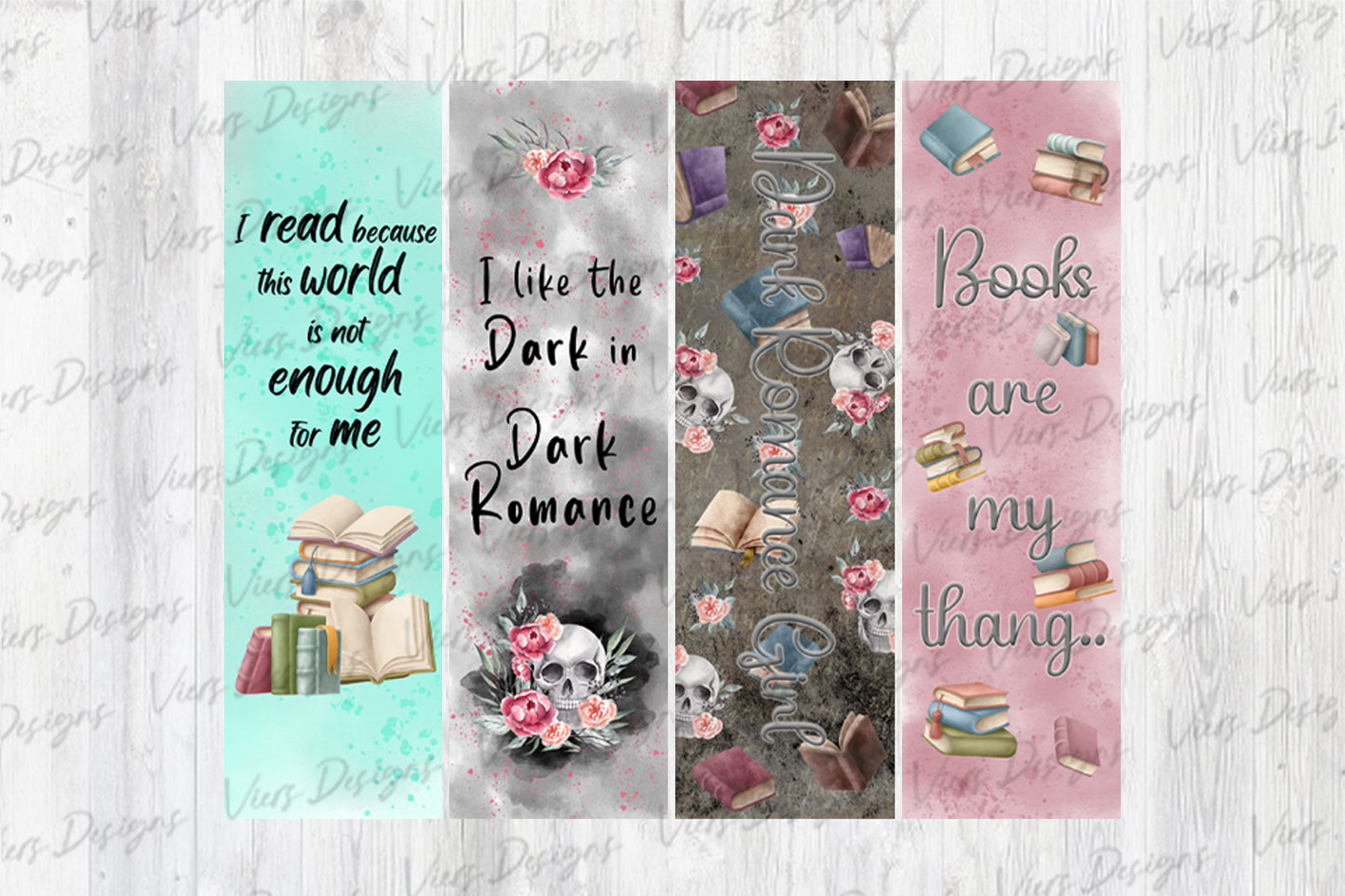 Dark Romance Bookmark Bundle PNG — 9 Designs
