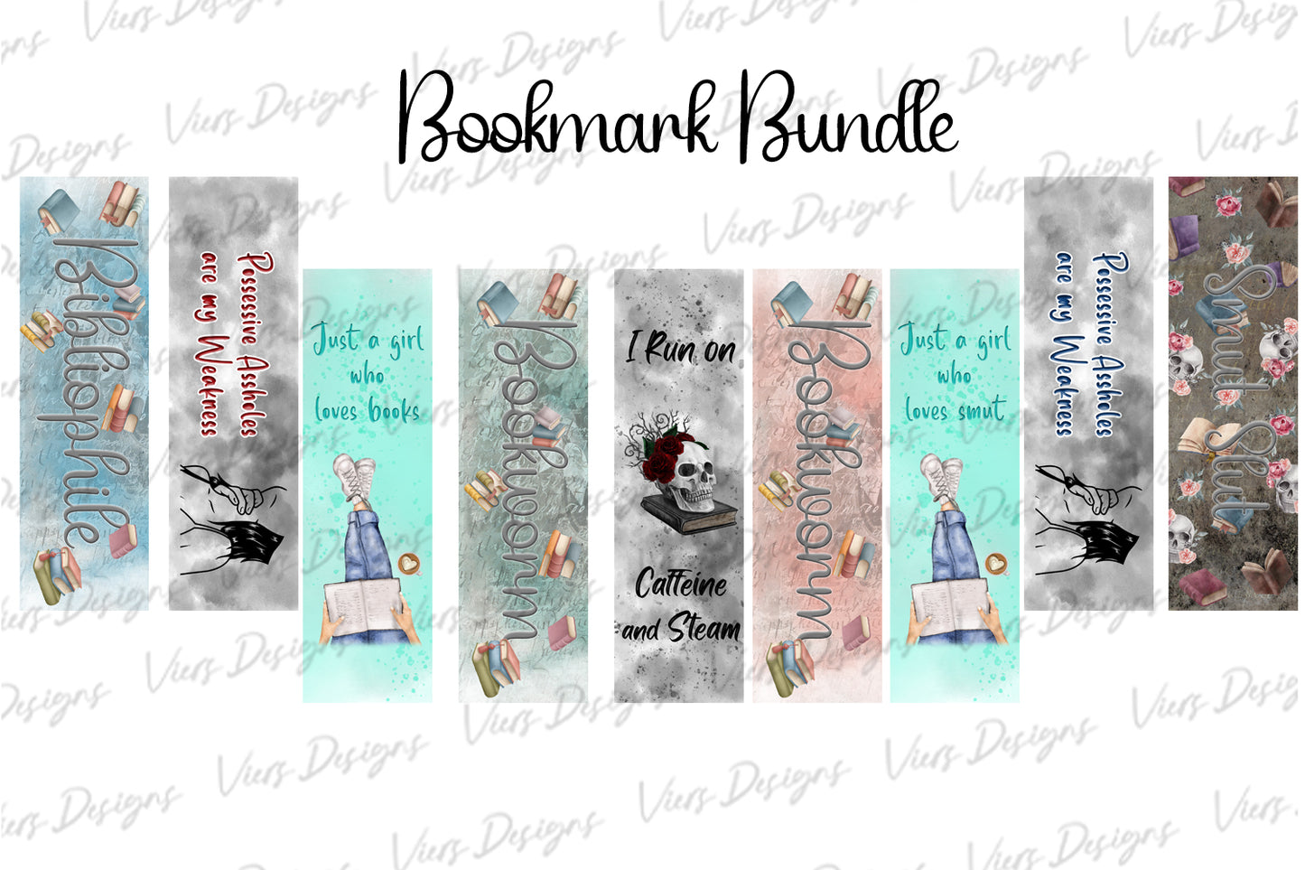 Spicy Reader Bookmark Bundle PNG — 9 Designs