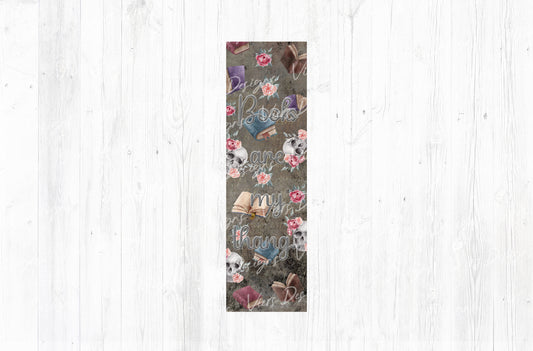Books Are My Thang Bookmark PNG — Skulls & Roses