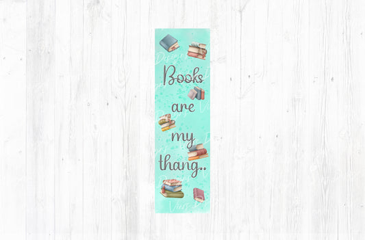 Books Are My Thang Bookmark PNG — Mint Watercolor