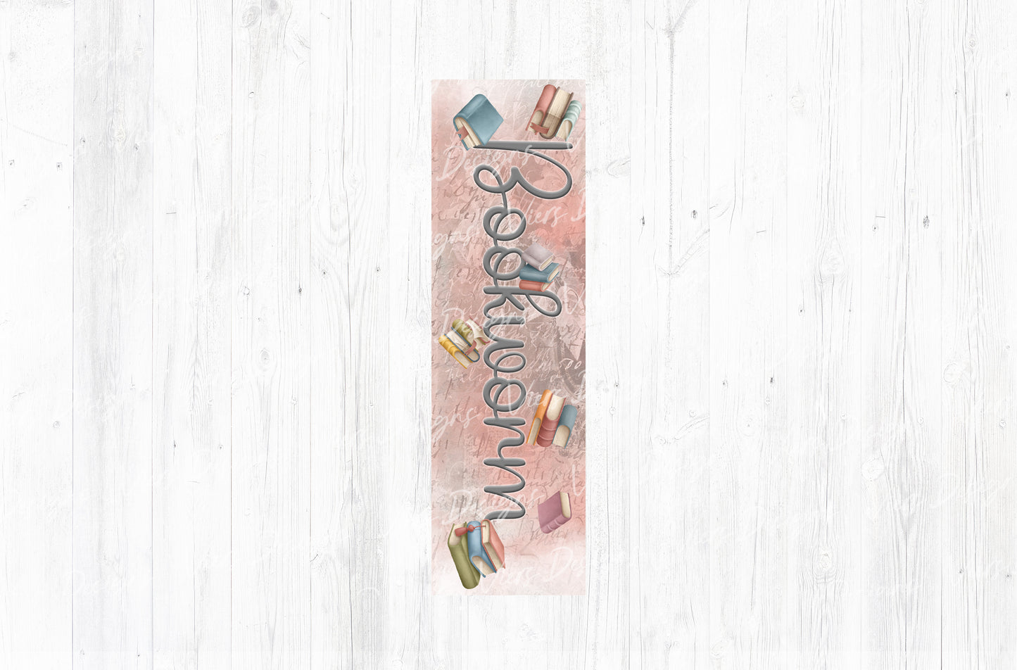 Bookworm Bookmark PNG — Blush