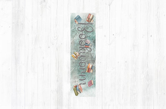 Bookworm Bookmark PNG — Teal