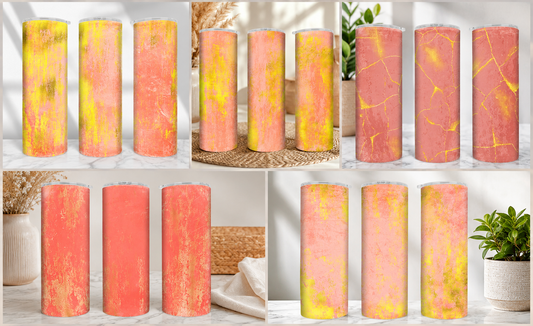 Distressed Pink & Gold Tumbler Wrap Bundle PNG