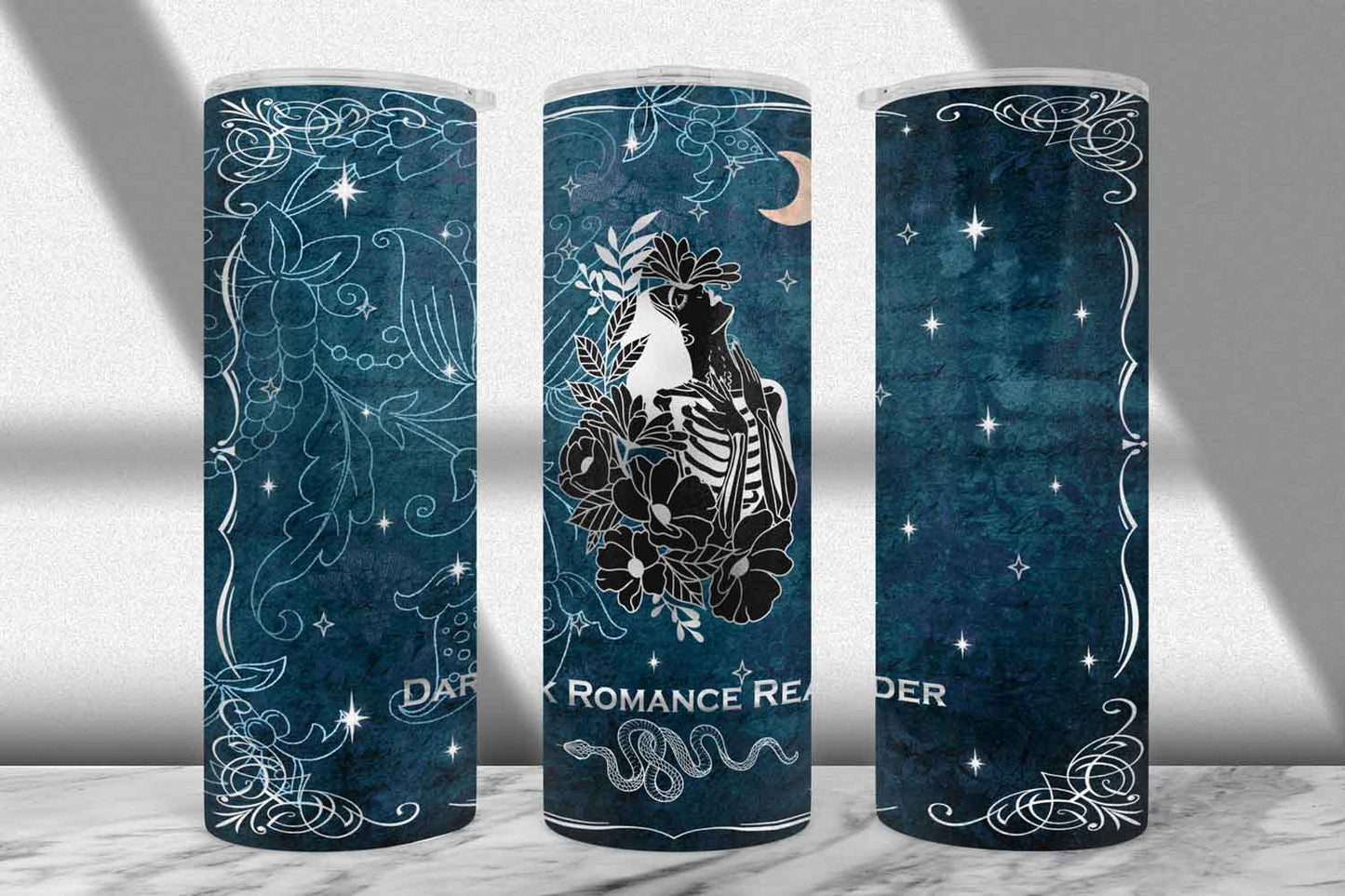 Dark Romance Reader Tumbler Wrap PNG – Dark Romance Design (20oz & 30oz)