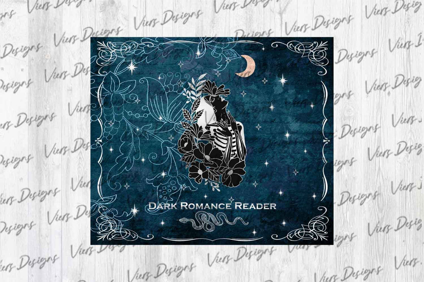 Dark Romance Reader Tumbler Wrap PNG – Dark Romance Design (20oz & 30oz)