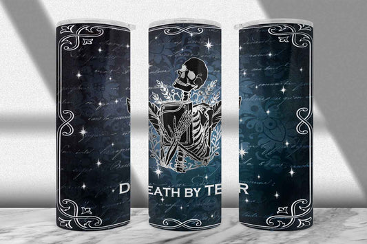 Death by TBR Tumbler Wrap PNG – Bookish Design (20oz & 30oz)