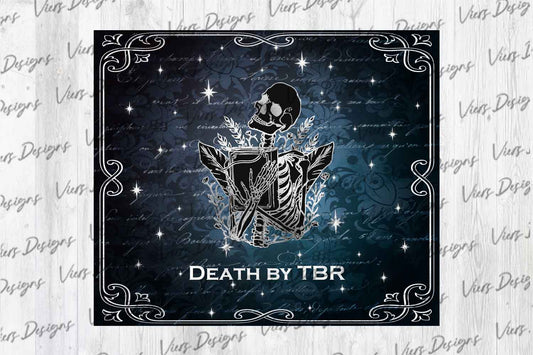 Death by TBR Tumbler Wrap PNG – Bookish Design (20oz & 30oz)
