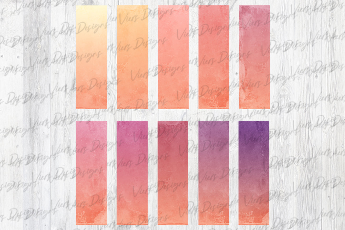 Sunset Ombre Bookmark Bundle PNG — 20 Designs