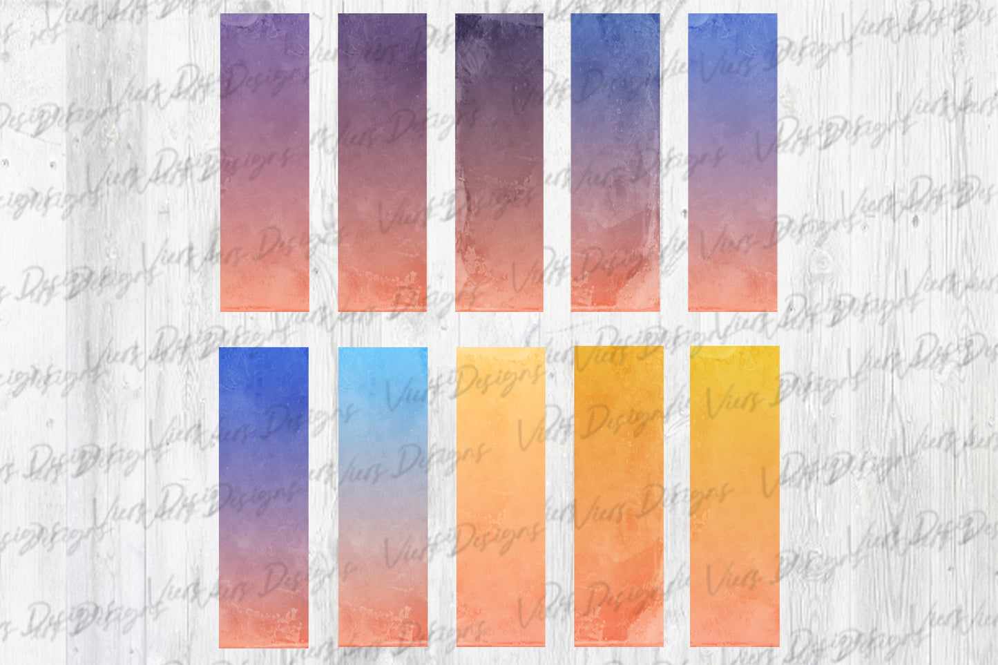 Sunset Ombre Bookmark Bundle PNG — 20 Designs