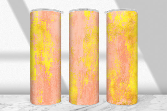 Distressed Pink & Gold Tumbler Wrap PNG — Soft Grain