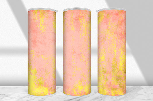 Distressed Pink & Gold Tumbler Wrap PNG — Edge Glow