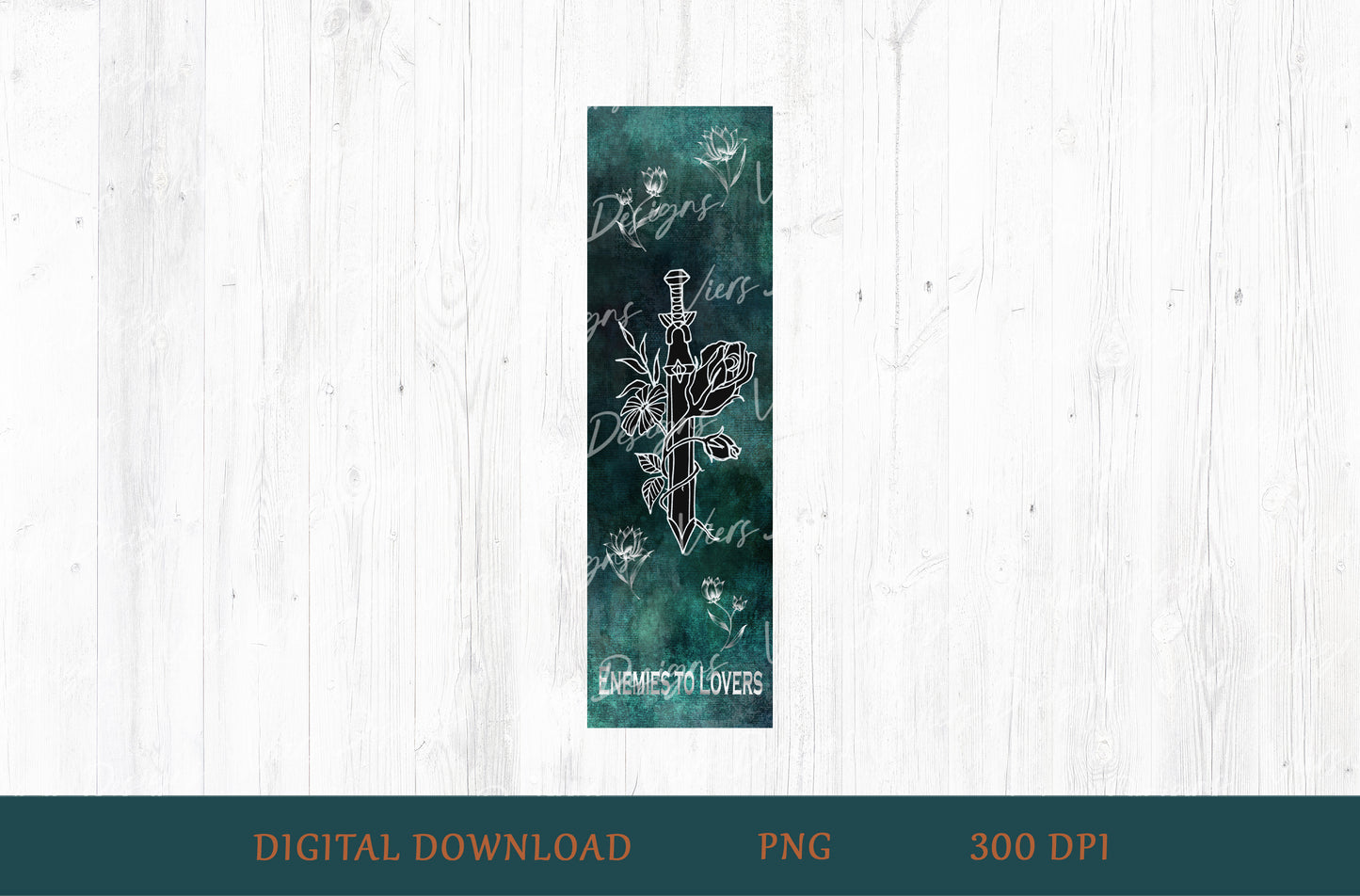 Enemies to Lovers Gothic Bookmark PNG