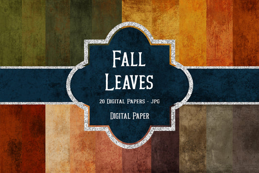Fall Leaves Texture Digital Paper