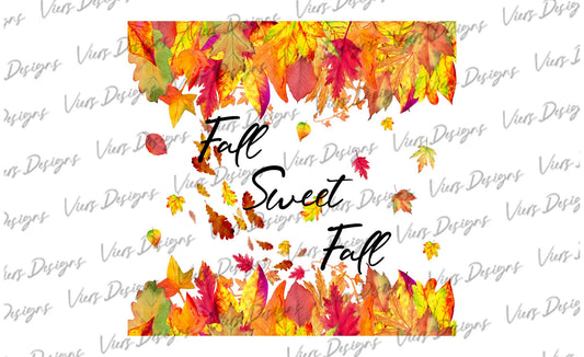 Fall Sweet Fall Tumbler Wrap PNG – 20oz Skinny Autumn Design (White)