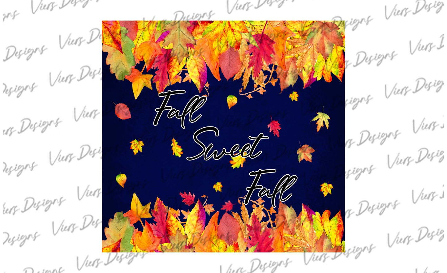 Fall Sweet Fall Tumbler Wrap PNG – 20oz Skinny Autumn Design (Navy)