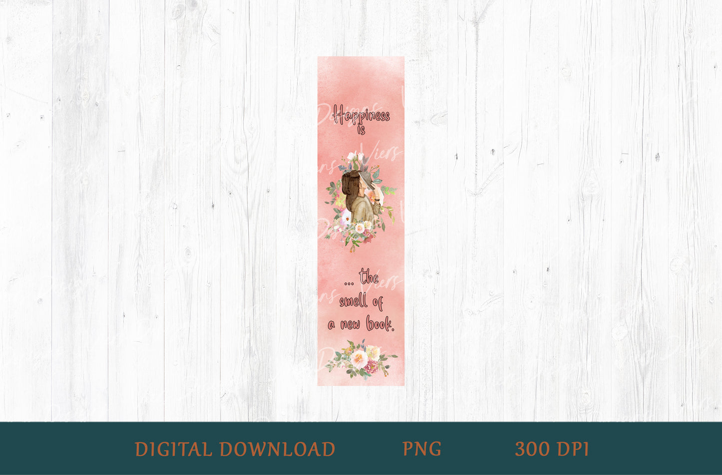 Happiness Is the Smell of a New Book Bookmark PNG