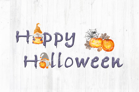 Happy Halloween Gnomes Sublimation PNG — Horizontal
