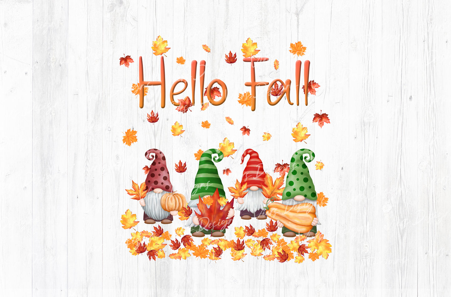 Hello Fall Gnomes Sublimation PNG