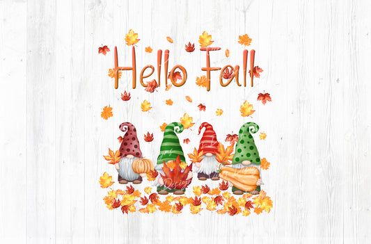 Hello Fall Gnomes Sublimation PNG