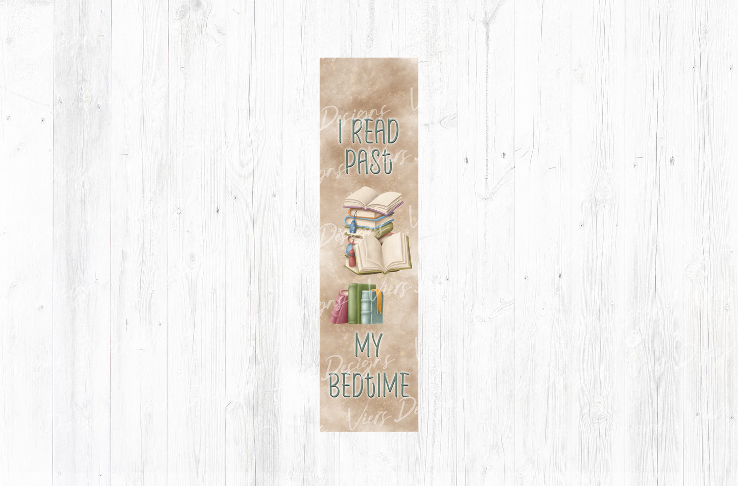 I Read Past My Bedtime Bookmark PNG — Book Stack