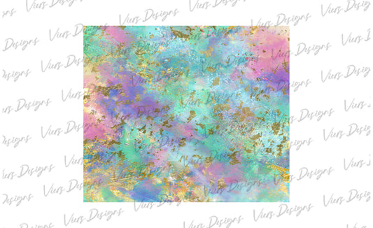 Opal Geode Tumbler Wrap PNG – 20oz Skinny Iridescent Design (Pastel Rainbow)