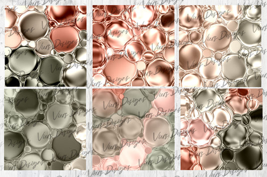 Pink & Grey Water Drops Digital Paper