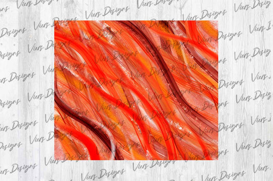 Fiery Orange Shimmer Wave Tumbler Wrap PNG